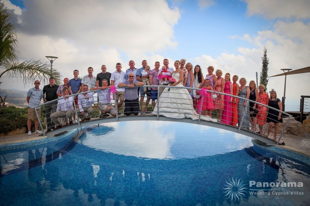 Wedding reception in panorama villa near the pool