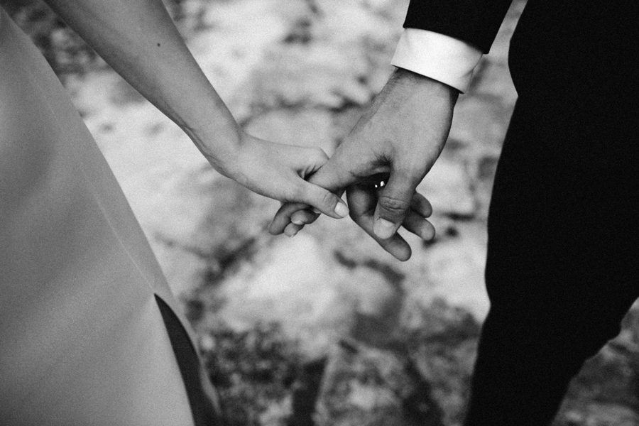 Wedding Couple Holding Hands