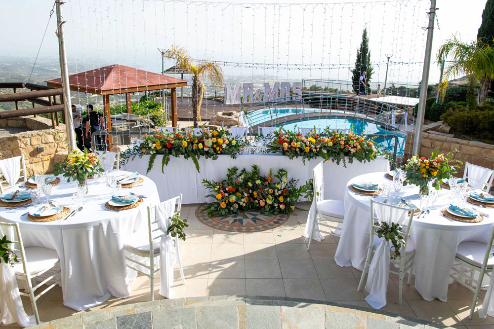 Wedding Reception at the villa Panorama with Cyprus Wedding Planners